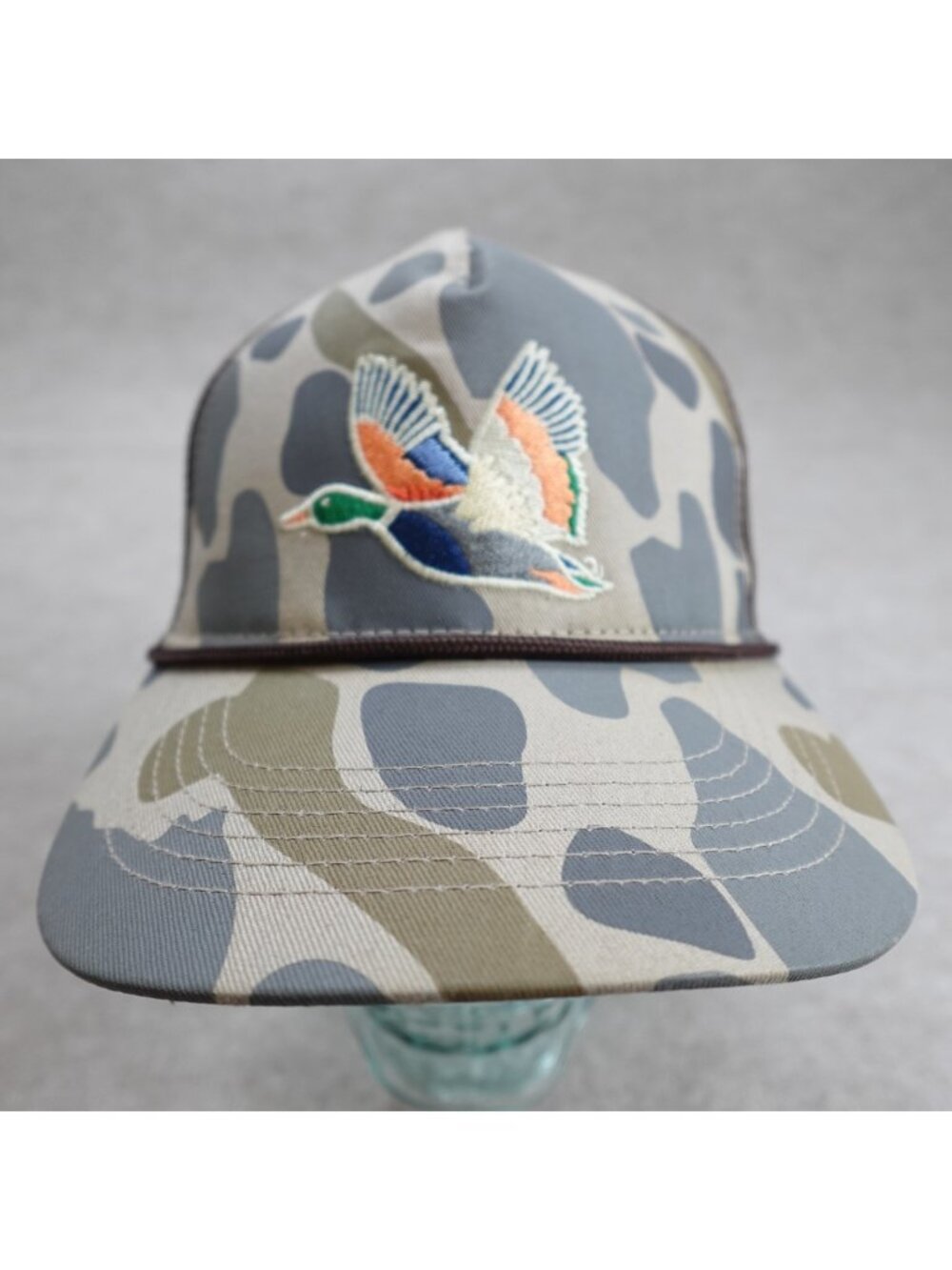 Burlebo Trucker Hat Brown Snapback Mallard Duck Camo Rope